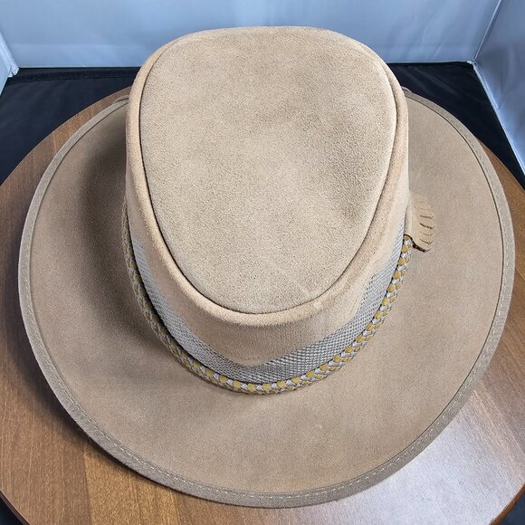 Sirocco Wide Brim Suede Sun Hat | American Hat Makers | Tan | NWT | XX-LARGE - Picture 7 of 9